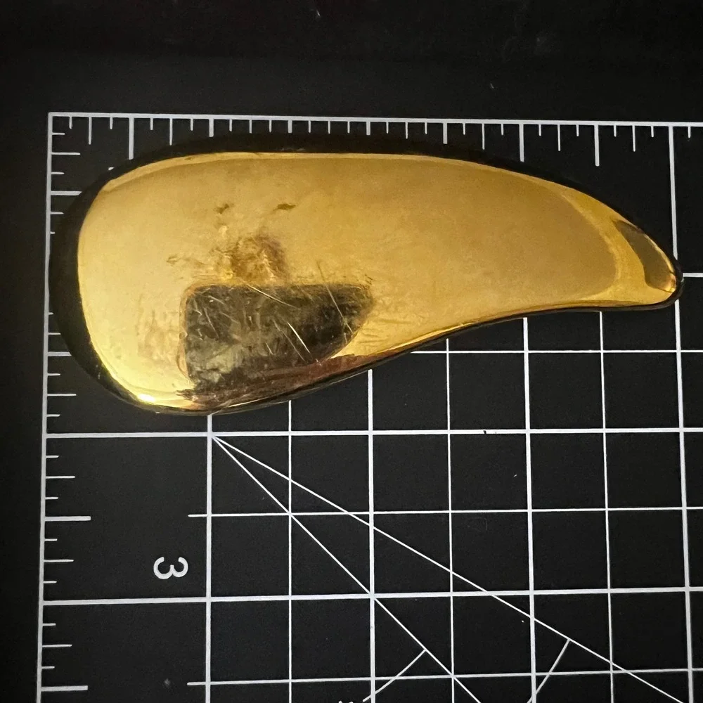 Vintage A Taylor Gold Tone Abstract Teardrop Belt Buckle 3.5